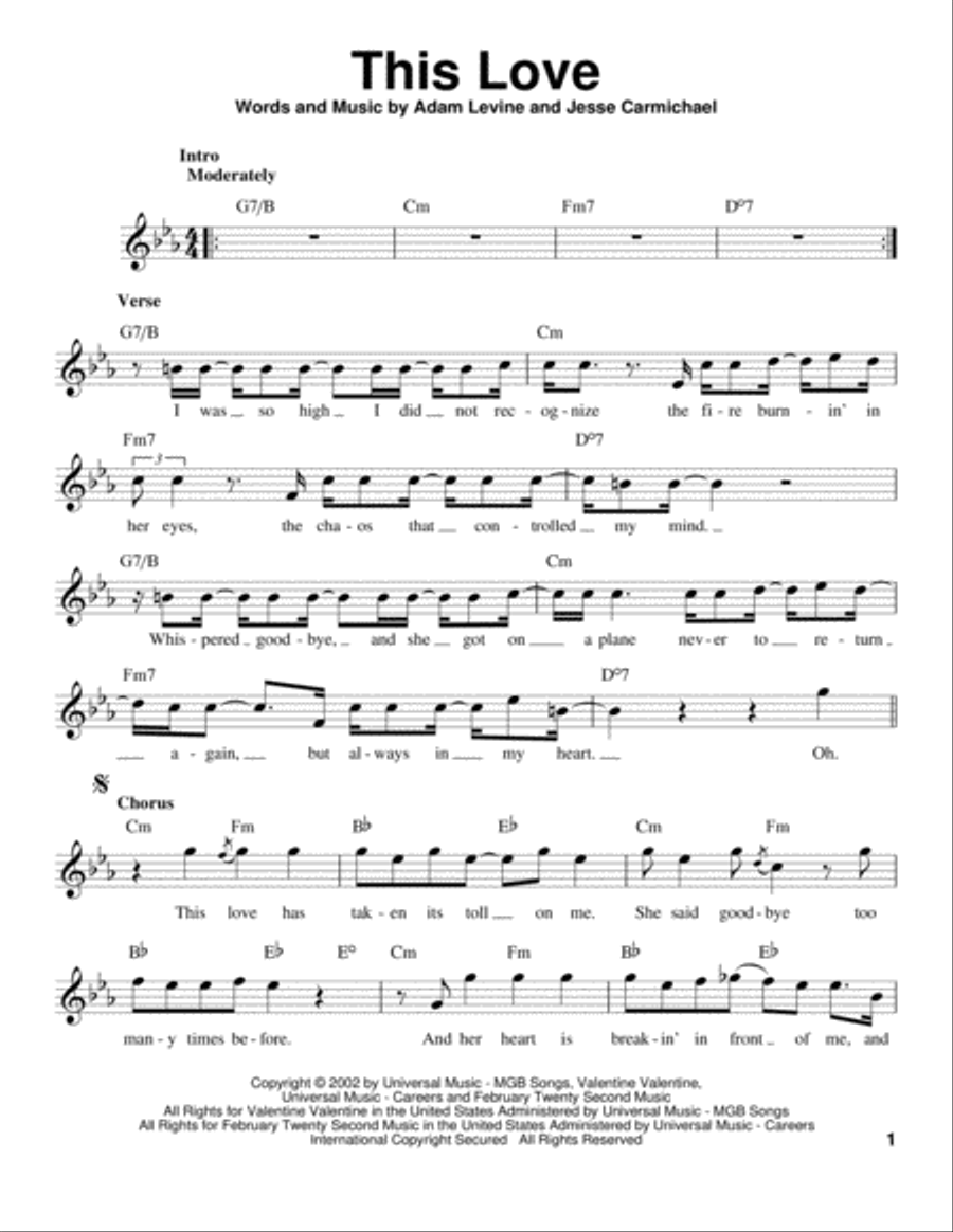 This Love Guitar scores gallery preview page 1