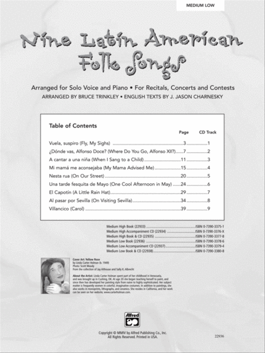 Nine Latin American Folk Songs Piano Solo scores gallery preview page 2