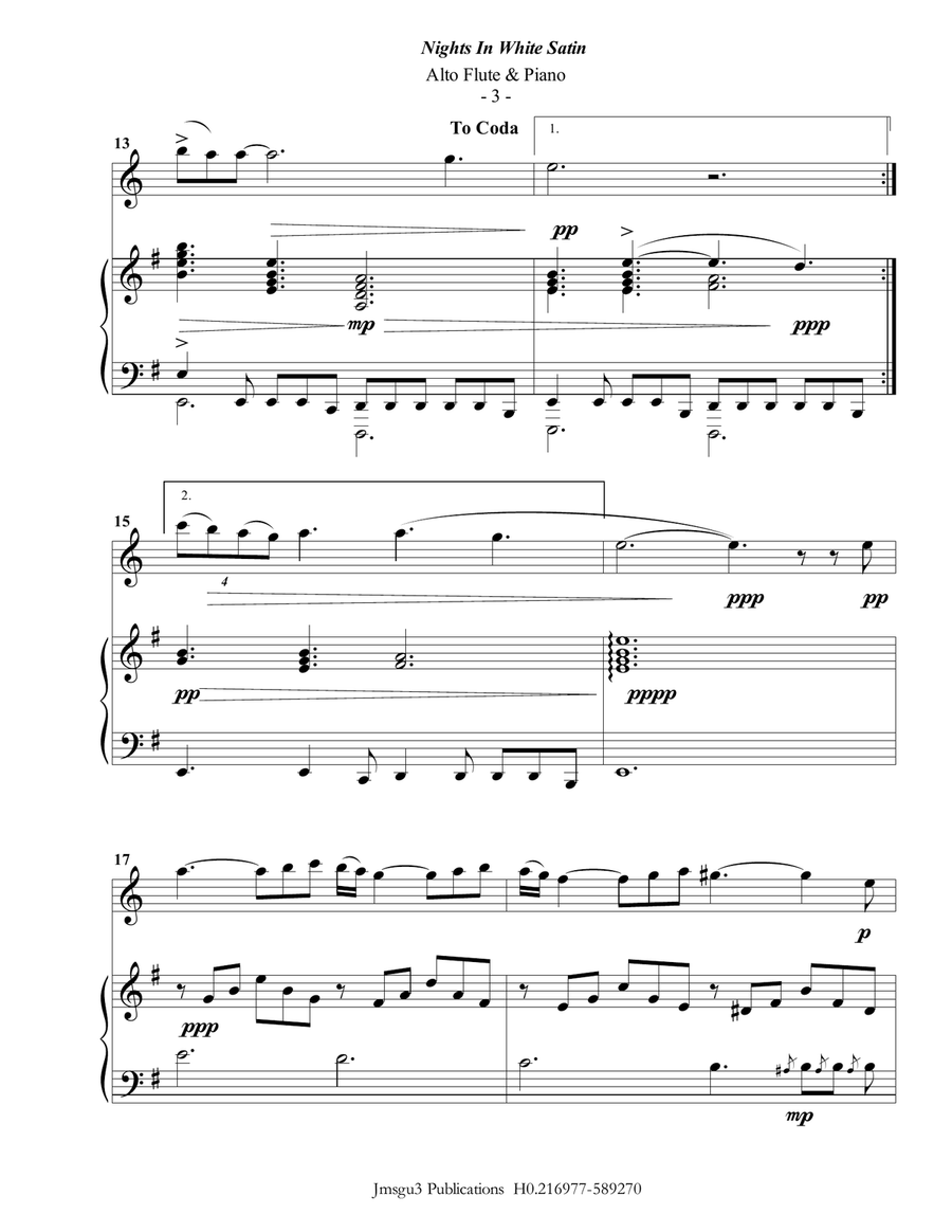 Nights In White Satin Flute Solo scores gallery preview page 3