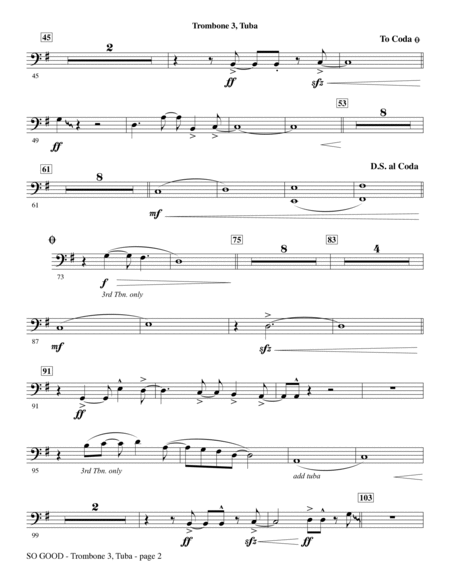So Good - Trombone 3/Tuba