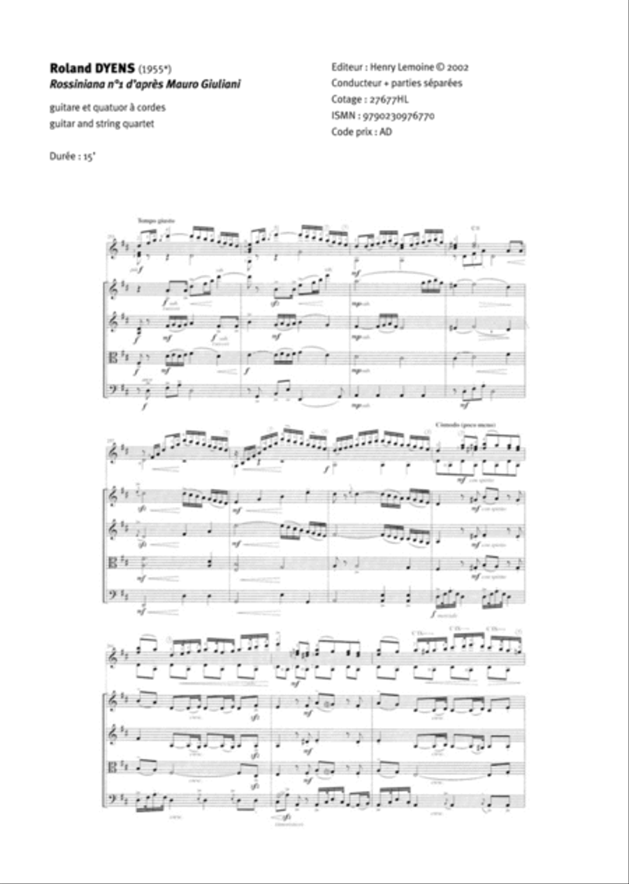 Rossiniana No. 1 d'apres Mauro Giuliani Cello scores gallery preview page 2