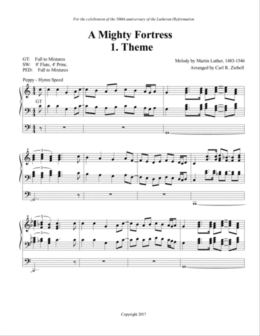 Partita on A Mighty Fortress Organ Solo scores gallery preview page 2