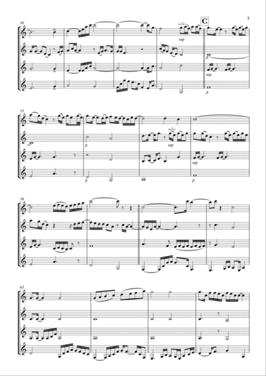 Get Here Get Here Clarinet Quartet scores gallery preview page 5