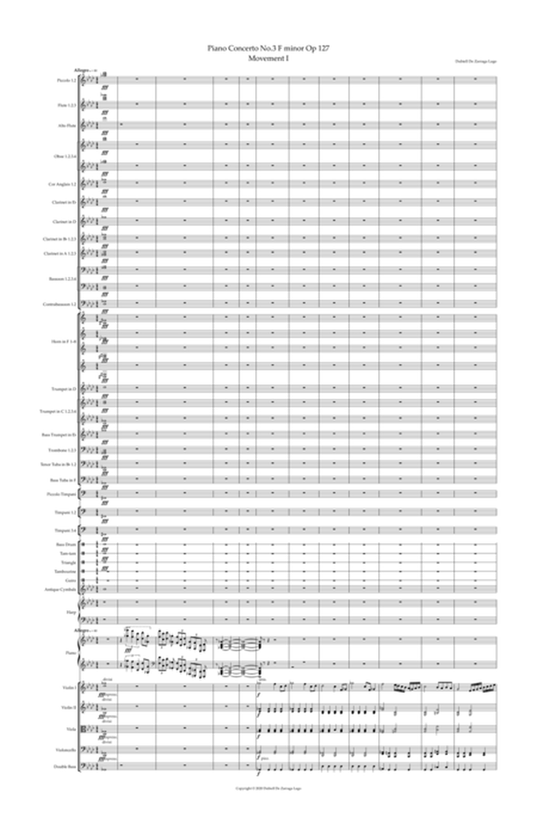 Piano Concerto No.3 F Minor Op.127 Score And Parts