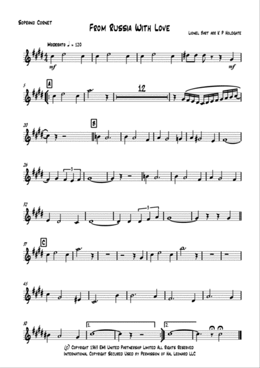 From Russia With Love Brass Ensemble scores gallery preview page 6