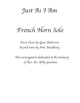 Book cover for Just As I Am French Horn in F Solo