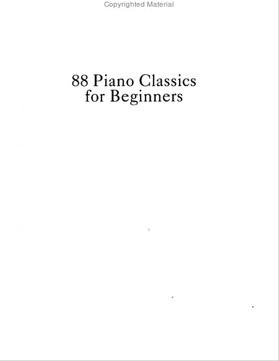 88 Piano Classics for Beginners