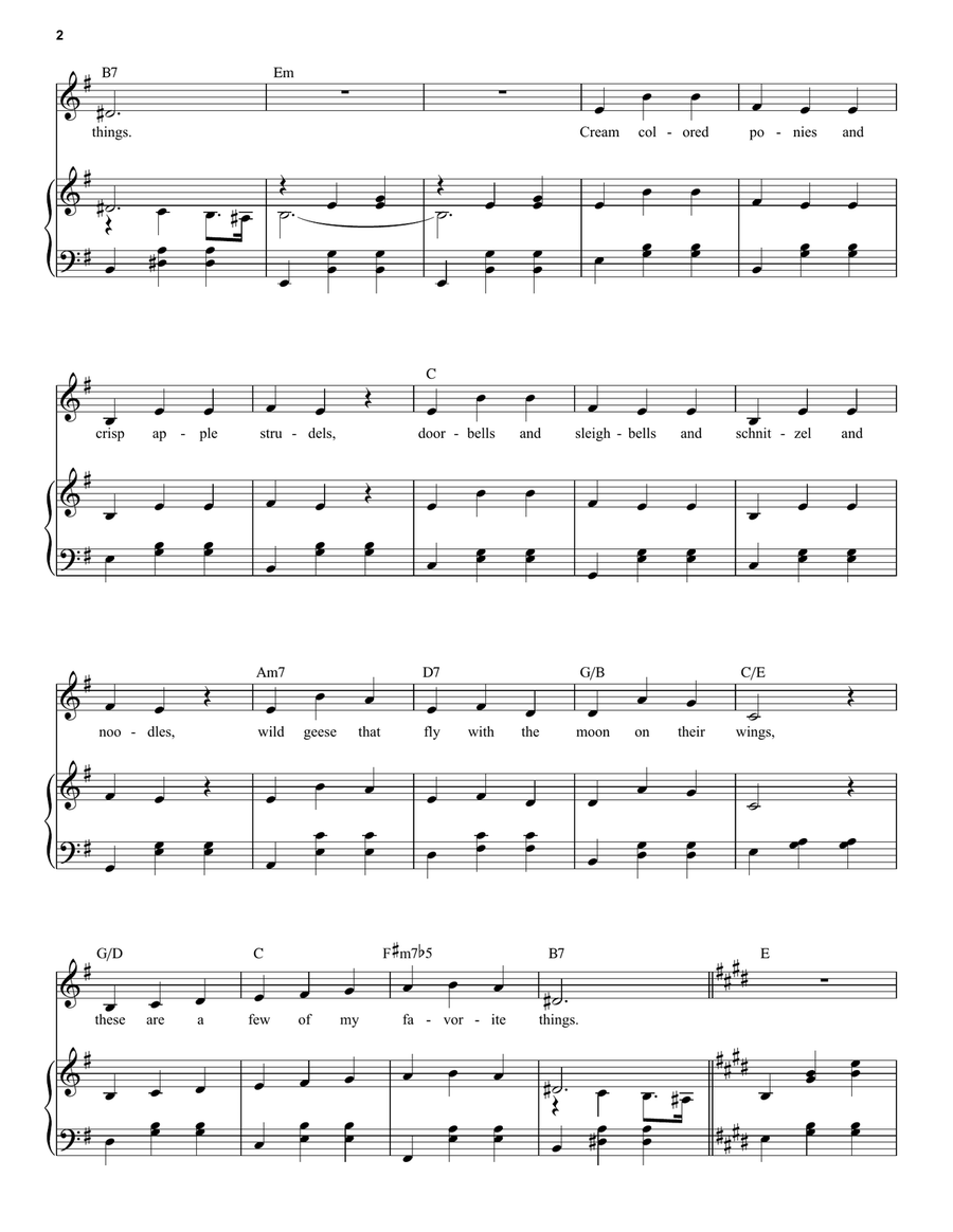 My Favorite Things (from The Sound of Music) Voice scores gallery preview page 2