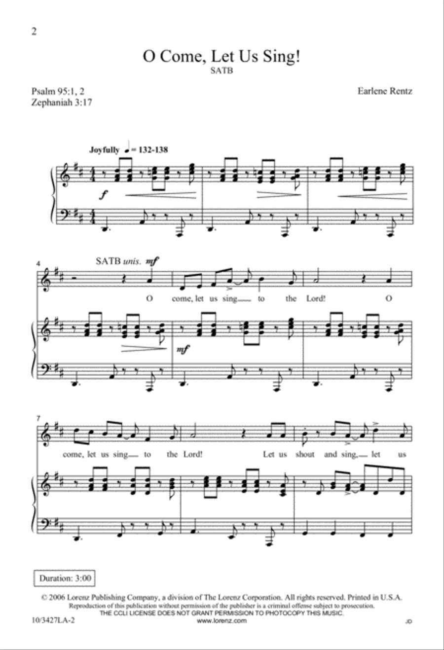 O Come, Let Us Sing! O Come, Let Us Sing! 4-Part scores gallery preview page 2