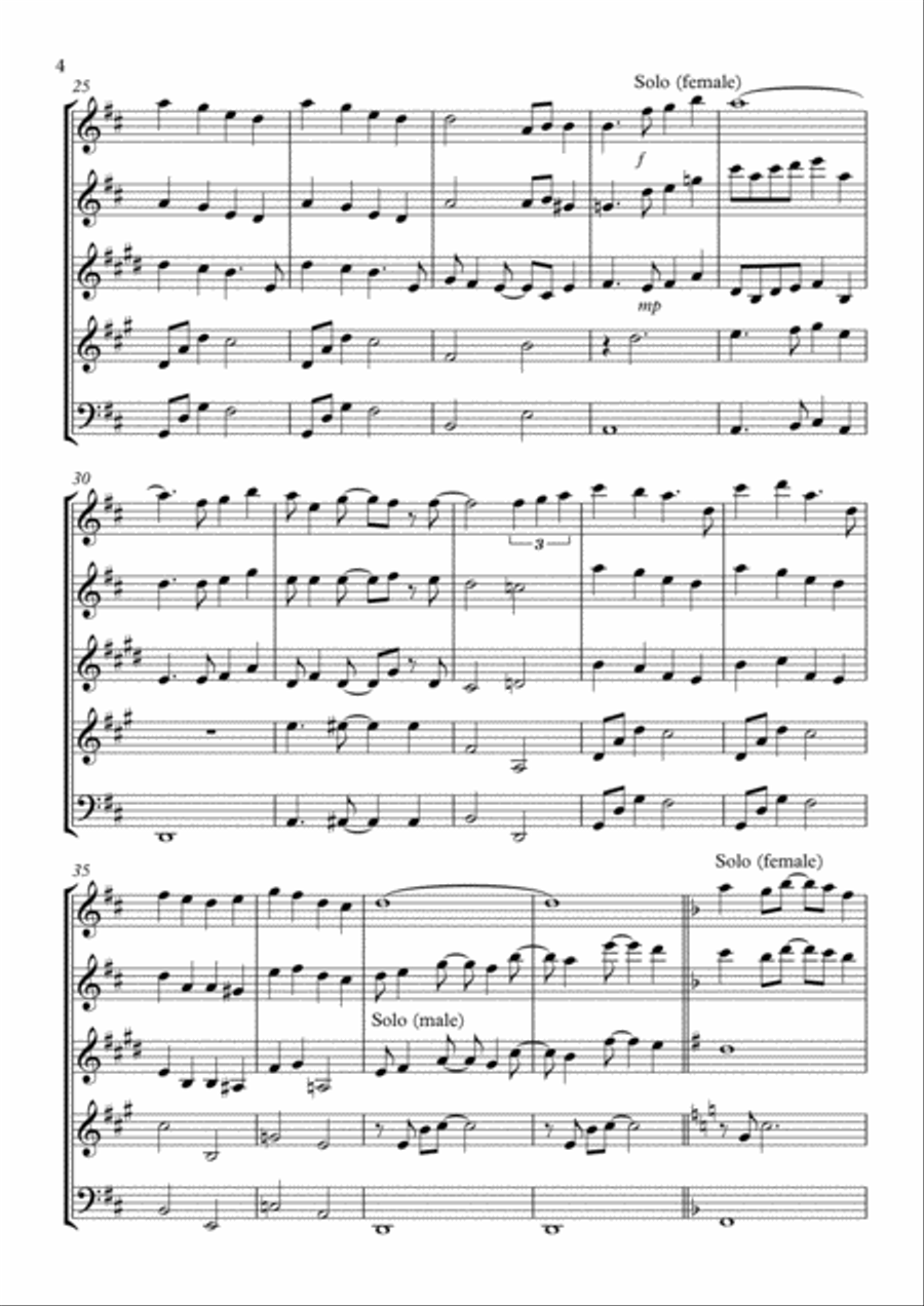 A Whole New World (from 'Aladdin') Woodwind Quintet scores gallery preview page 4