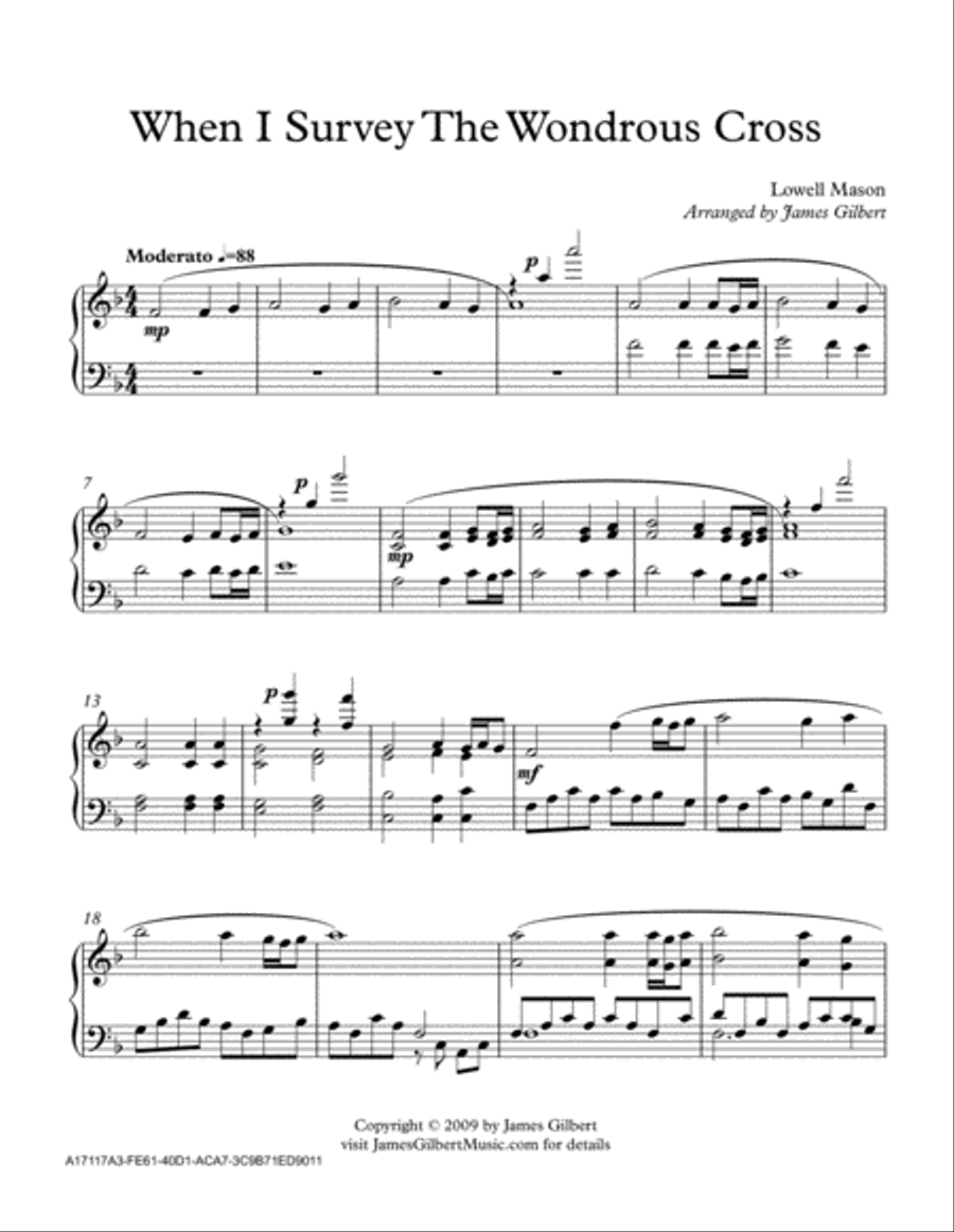 When I Survey The Wondrous Cross Piano Solo scores gallery preview page 2