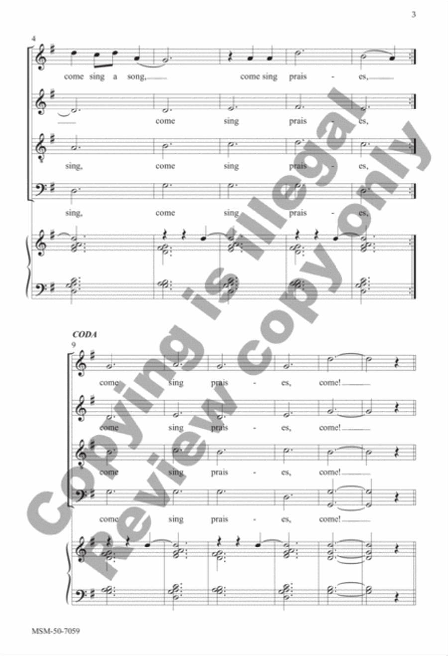 Come, Christians, Join to Sing 4-Part scores gallery preview page 3