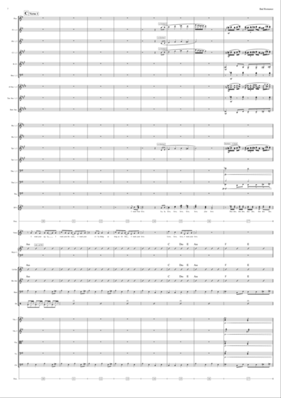Bad Romance Bad Romance Full Orchestra scores gallery preview page 2