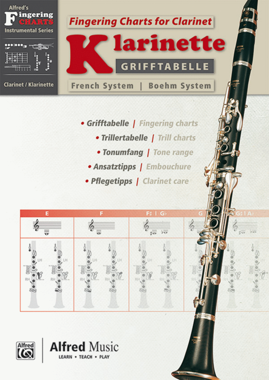 Grifftabelle fur Klarinette Boehm-System [Fingering Charts for Clarinet -- French System]