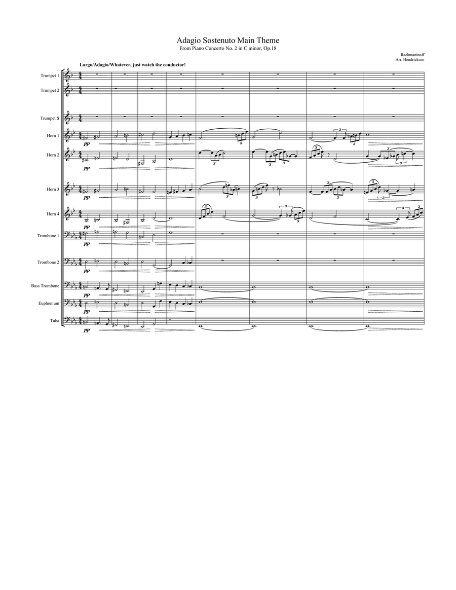 Adagio Sostenuto Main Theme Score scores gallery preview page 1