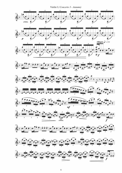 Concerto No.3 in F major Op.8 Autumn RV 293 for String Quartet by Santino Cara String Quartet - Digital Sheet Music