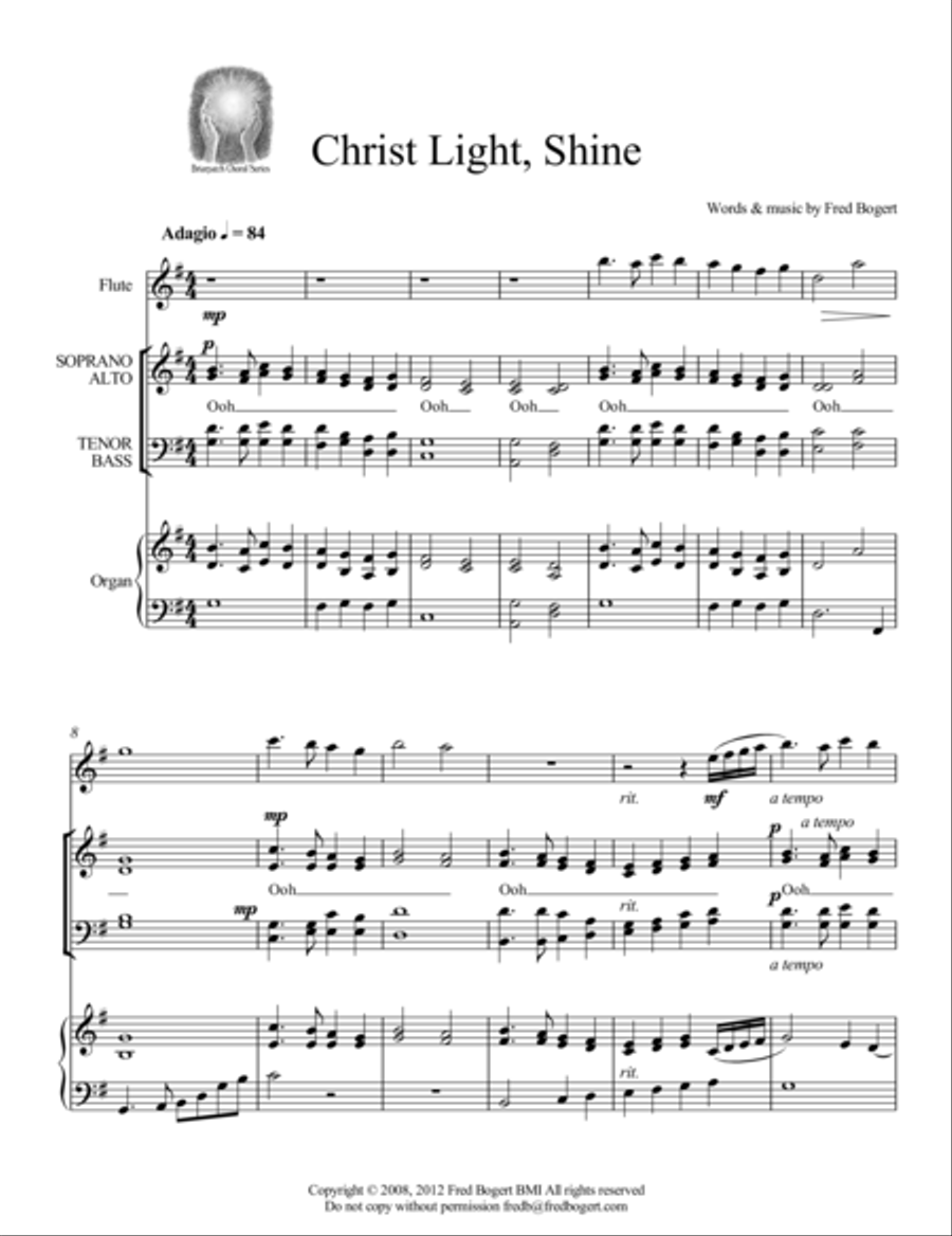 Christ Light, Shine 4-Part scores gallery preview page 1