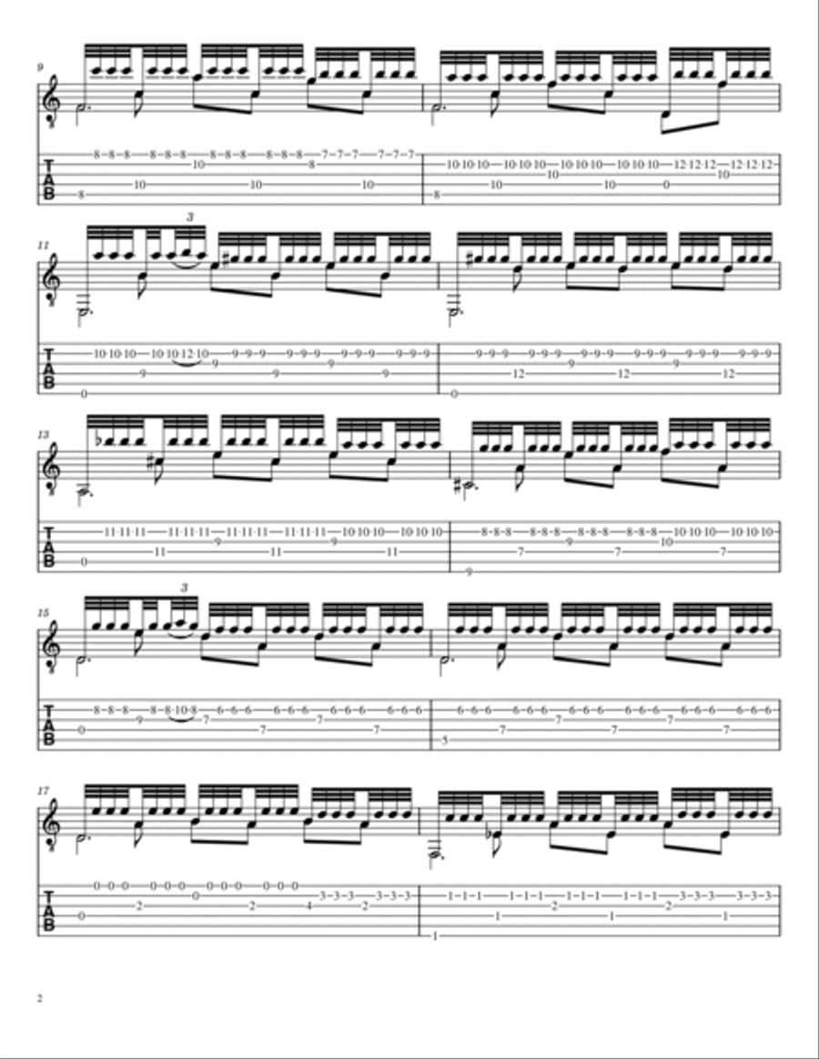 Recuerdos de la Alhambra TABs - Tárrega Acoustic Guitar scores gallery preview page 2