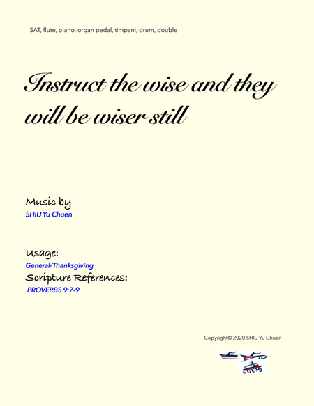 Instruct the wise and they will be wiser still image number null