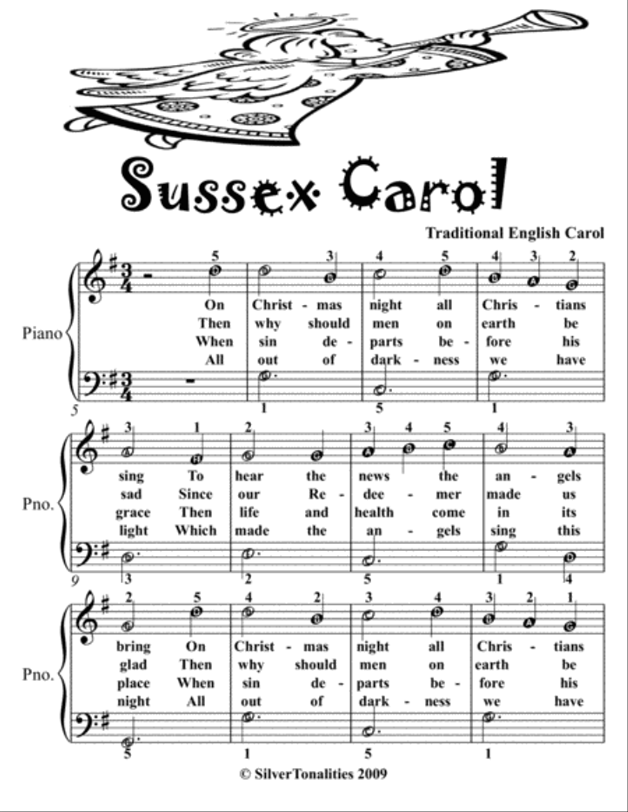Sussex Carol Easiest Piano Sheet Music 2nd Edition Easy Piano scores gallery preview page 2