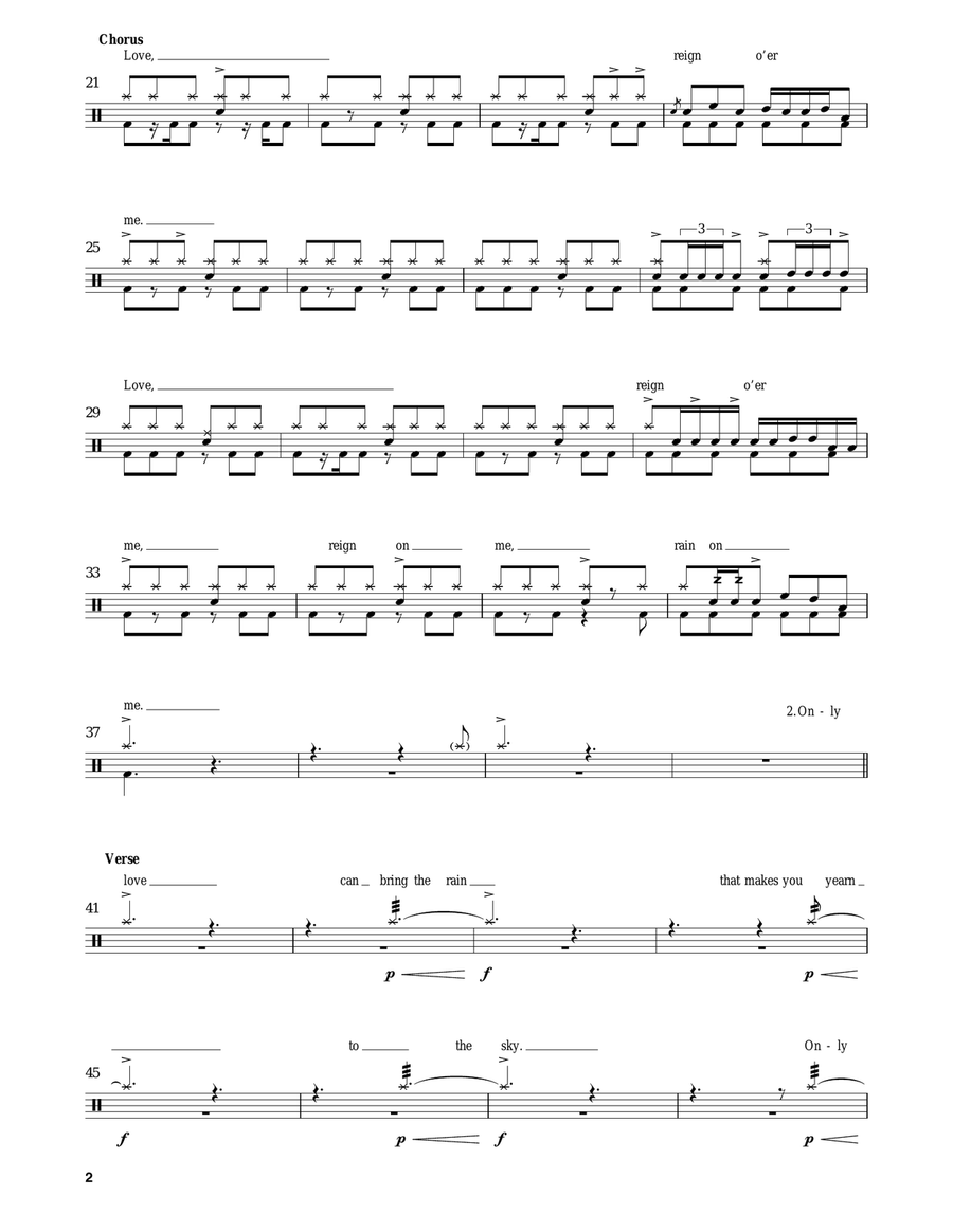 Love, Reign O'er Me Love, Reign O'er Me Drum Set scores gallery preview page 2