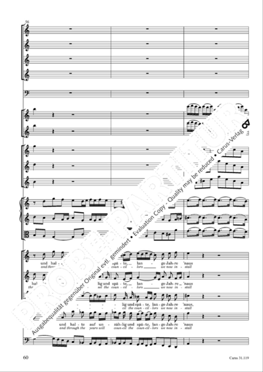 Praise the Lord, O Jerusalem (Preise, Jerusalem, den Herrn) 4-Part scores gallery preview page 61
