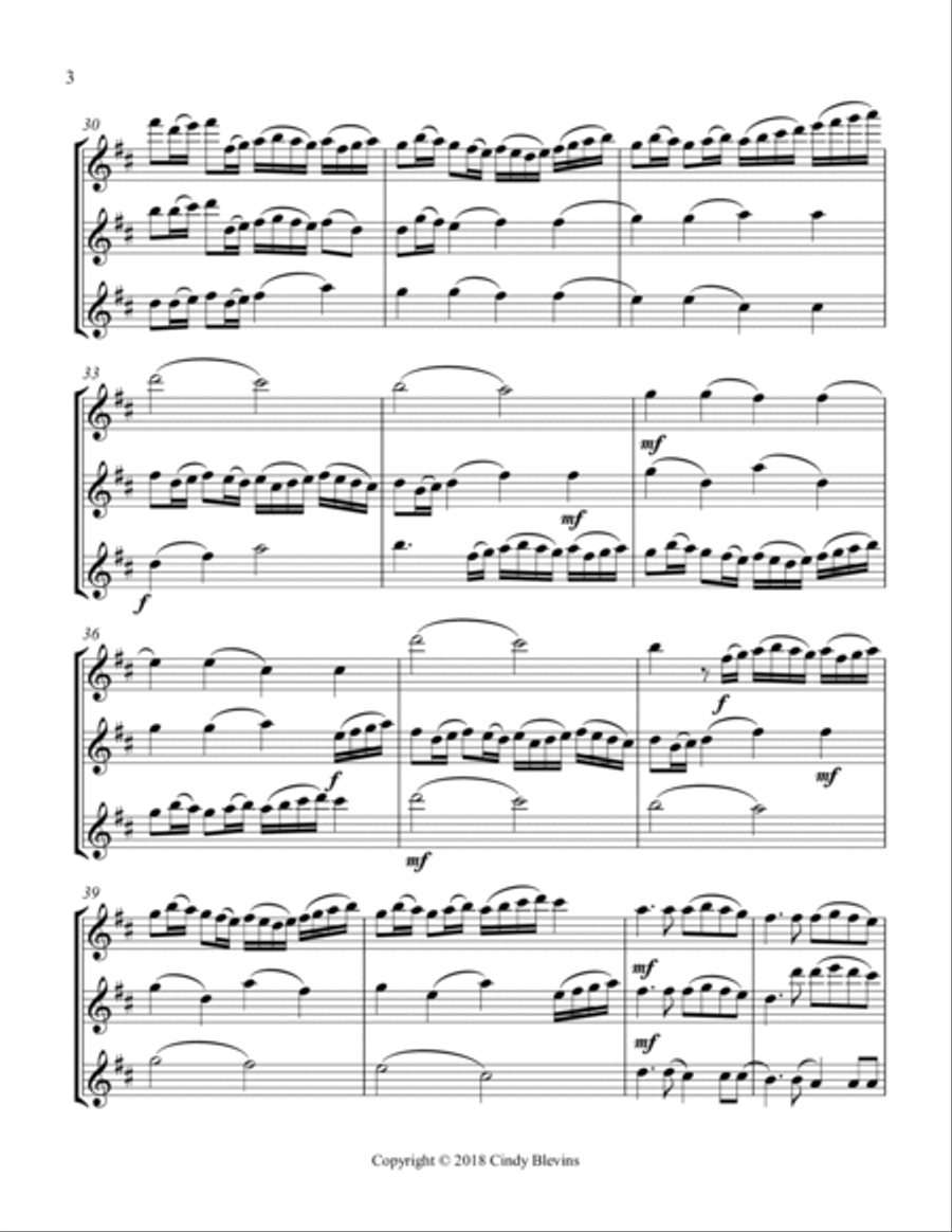 Pachelbel's Canon, for FluteTrio Pachelbel's Canon, for FluteTrio Flute Trio scores gallery preview page 4