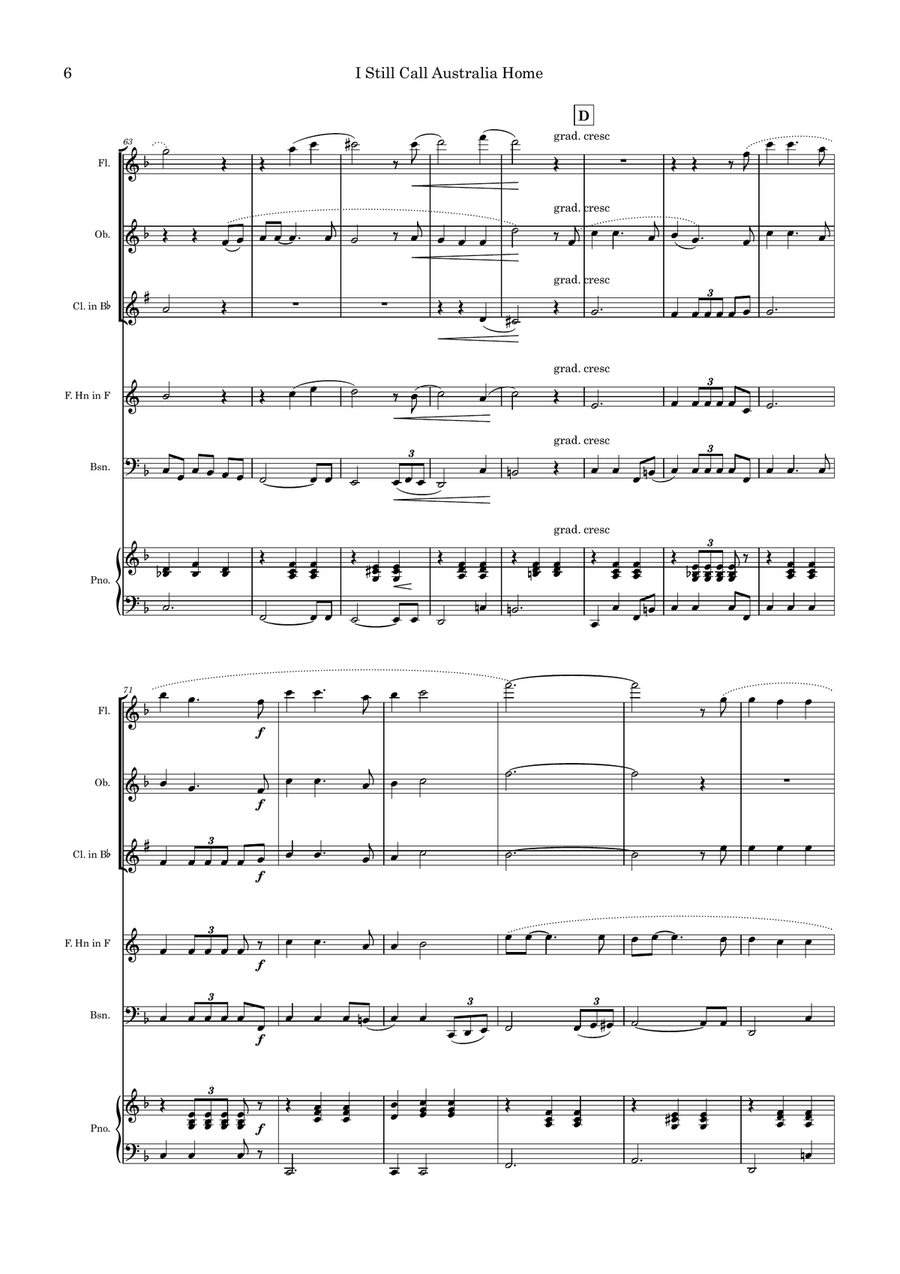 I Still Call Australia Home Small Ensemble scores gallery preview page 6