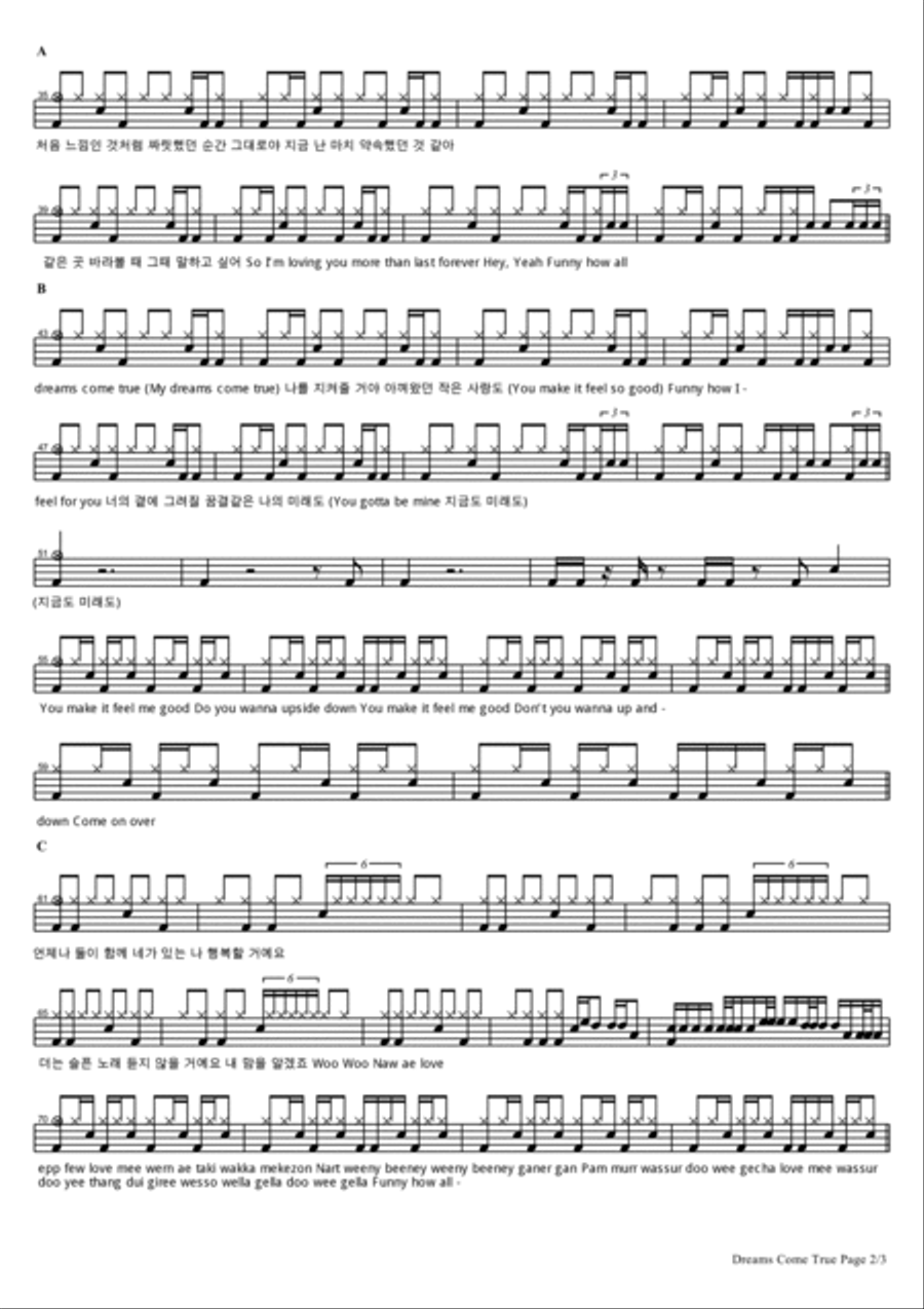 Dreams Come True Dreams Come True Drum Set scores gallery preview page 2