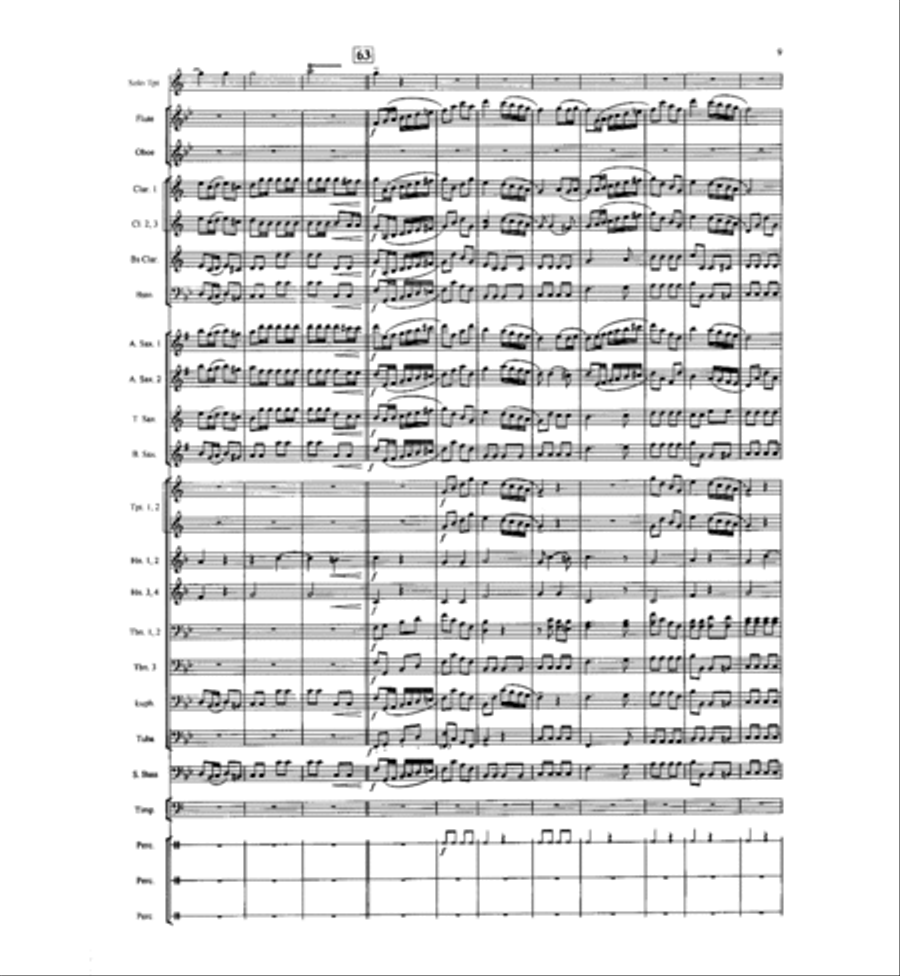 Allegro from Concerto for Trumpet Concert Band scores gallery preview page 8