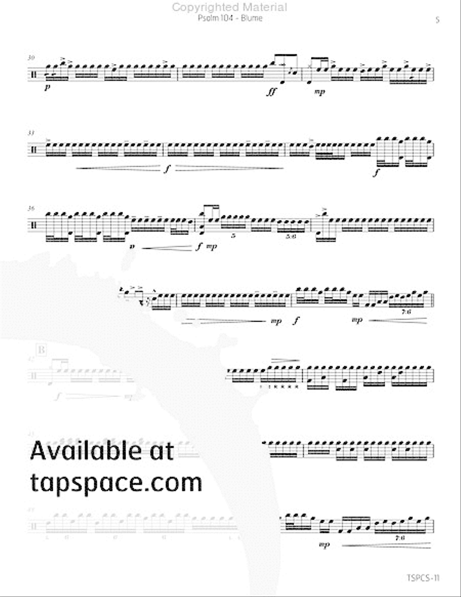 Psalm 104 Snare Drum scores gallery preview page 6