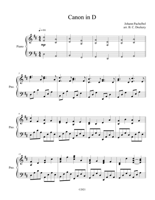 Book cover for Canon in D (Piano Solo)