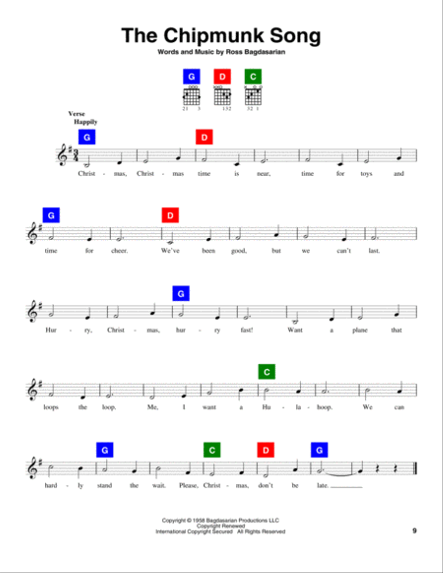 The Chipmunk Song School and Community scores gallery preview page 1