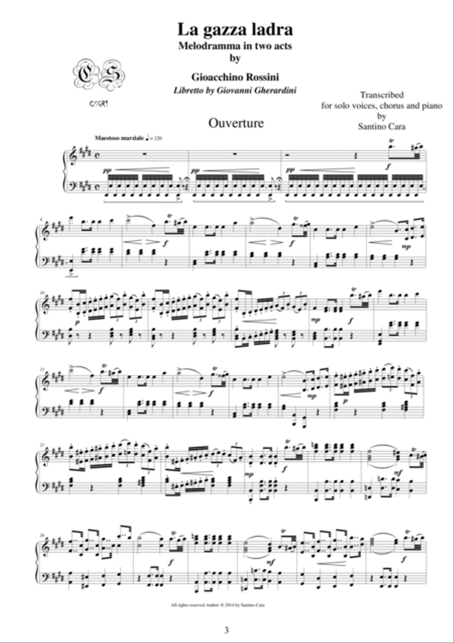 Rossini's arias from - La Gazza ladra - Solo voices and piano Voice Solo scores gallery preview page 3
