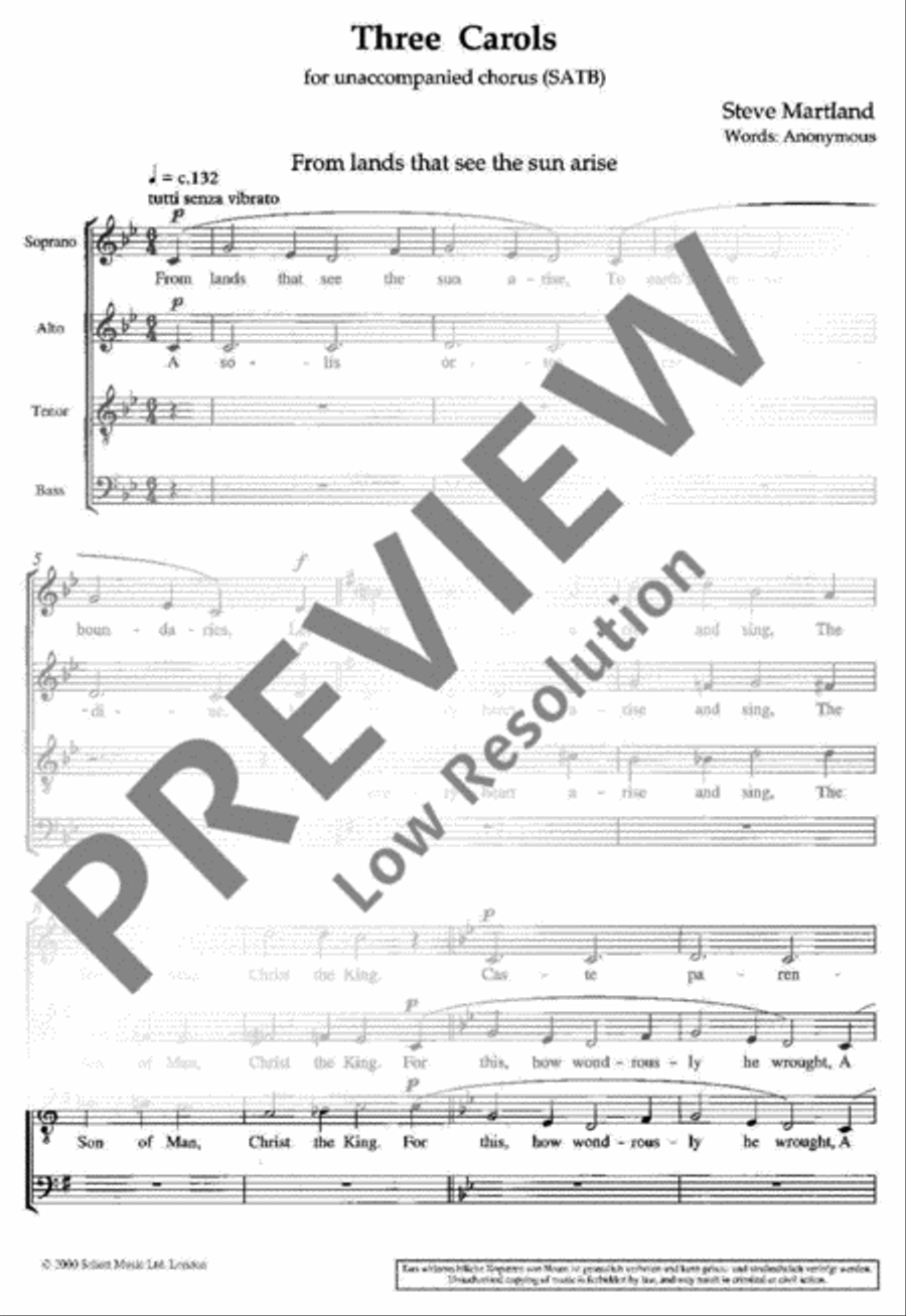 Three Carols 4-Part scores gallery preview page 4