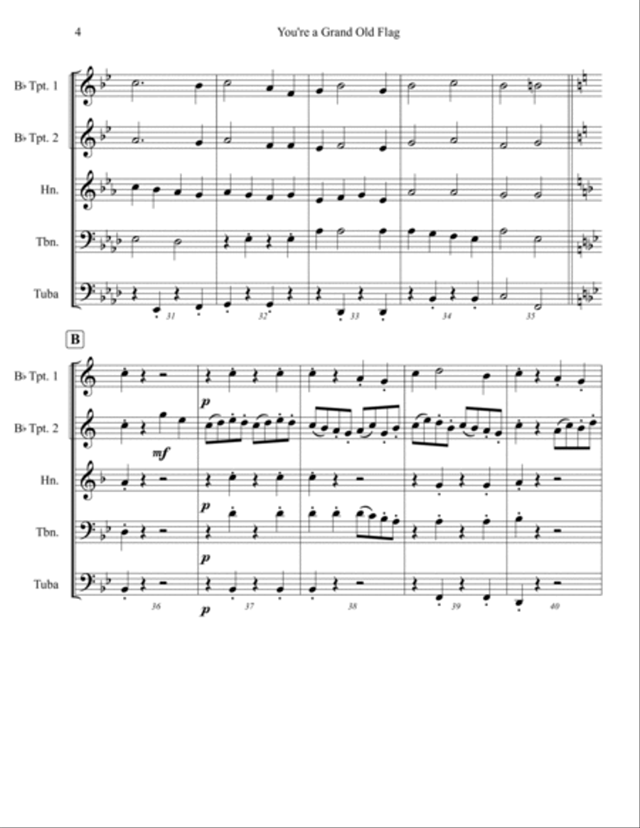 You're a Grand Old Flag You're a Grand Old Flag Brass Ensemble scores gallery preview page 6