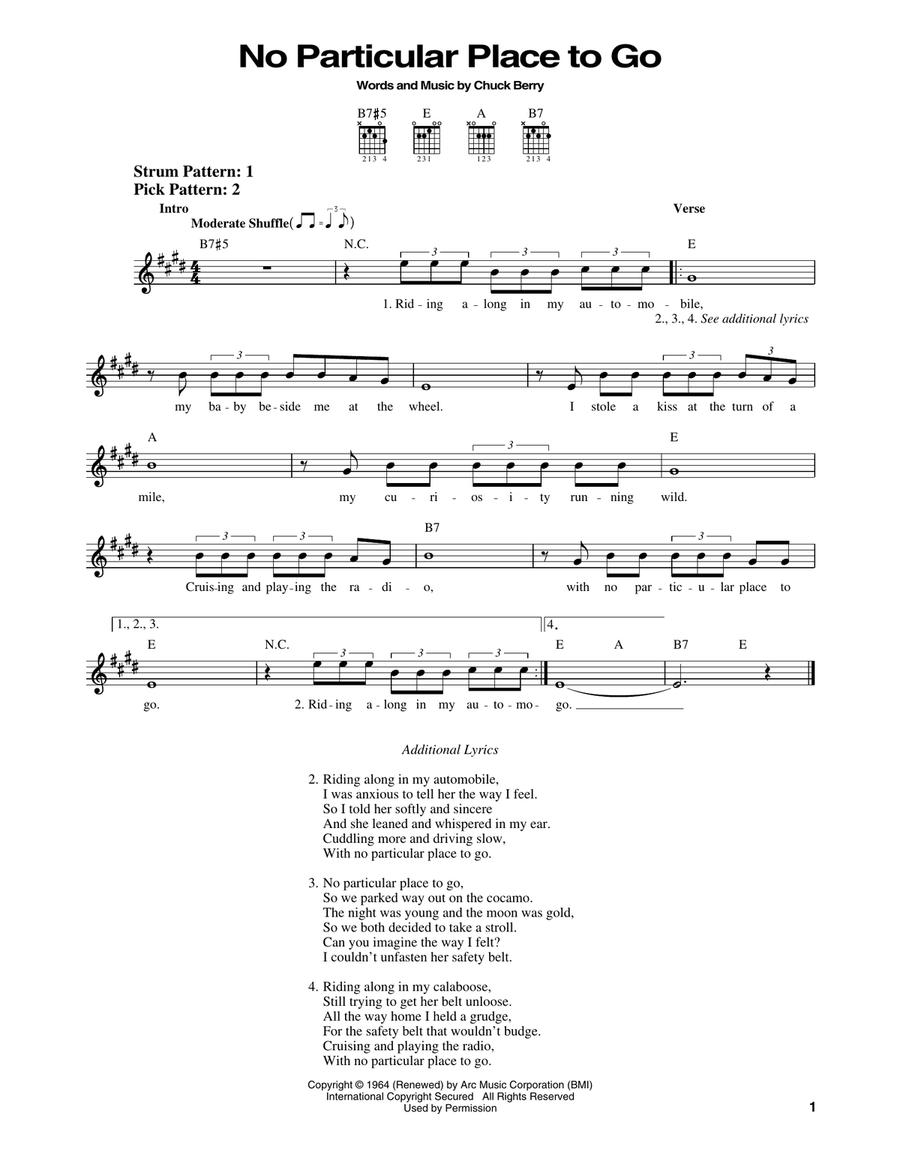 No Particular Place To Go Acoustic Guitar scores gallery preview page 1