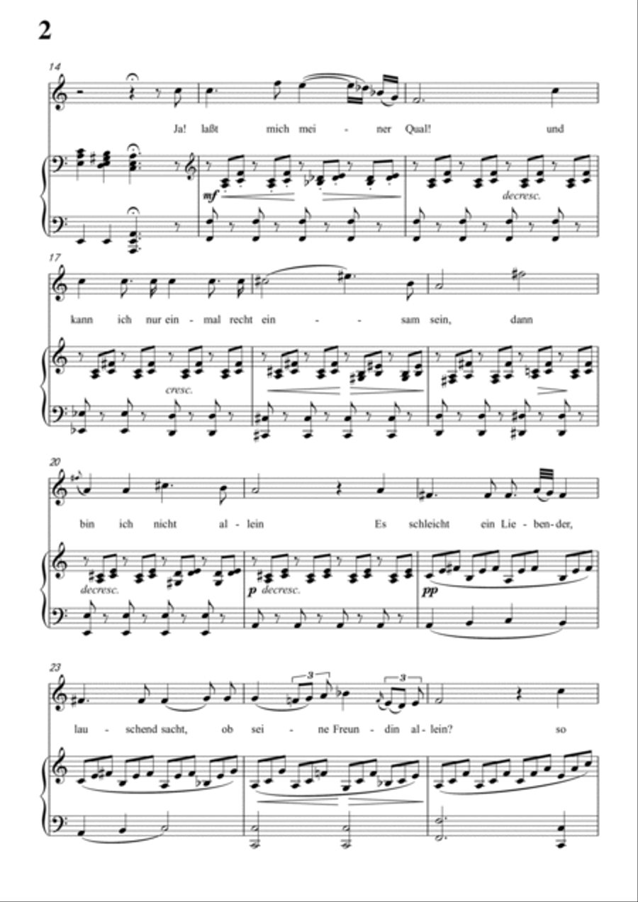 Schubert-Gesänge des Harfners,Op.12 No.1 in a minor,for Vocal and Piano Voice scores gallery preview page 3
