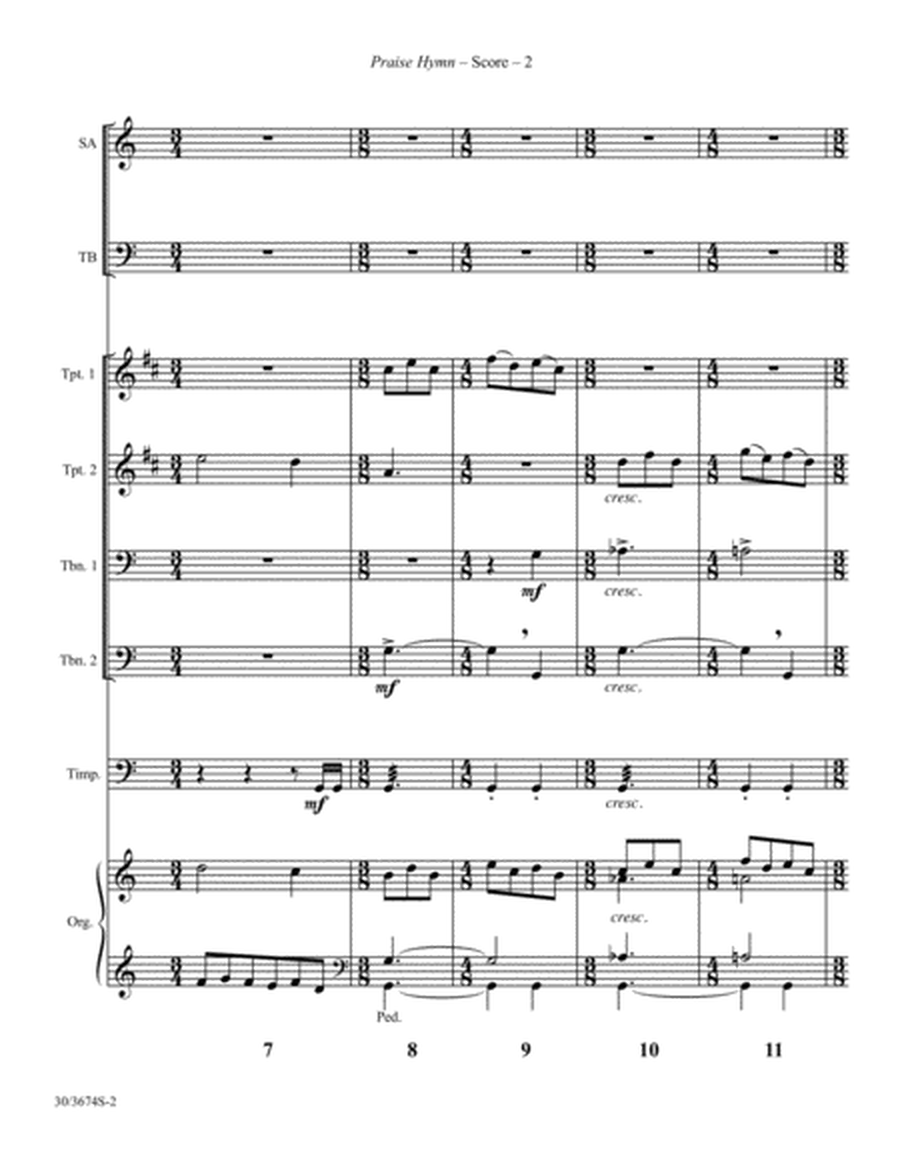 Praise Hymn - Brass and Timpani Score and Parts