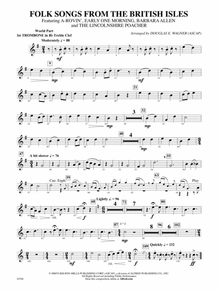 Folk Songs from the British Isles: (wp) 1st B-flat Trombone T.C.