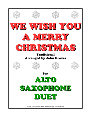 Book cover for We Wish You A Merry Christmas - Alto Sax Duet