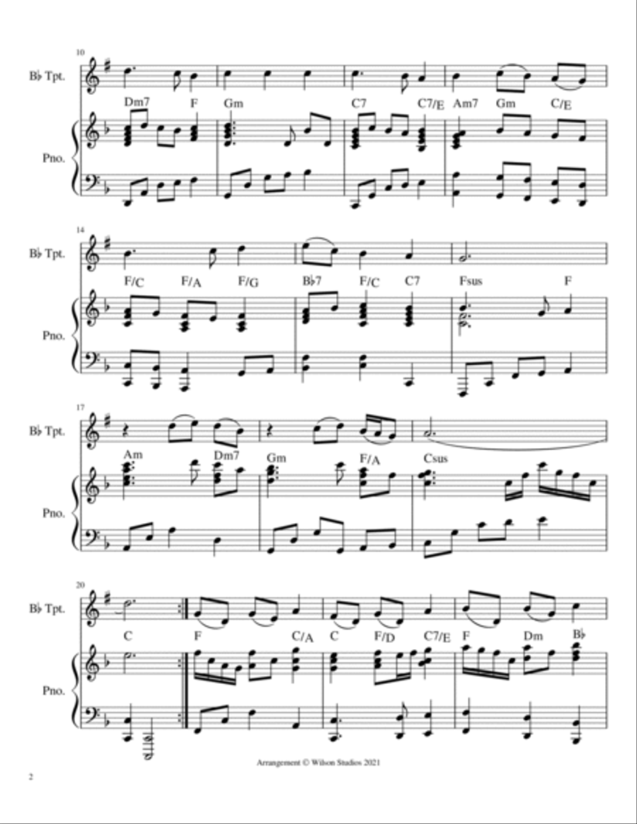 America (My Country 'Tis of Thee)--trumpet solo Trumpet Solo scores gallery preview page 2