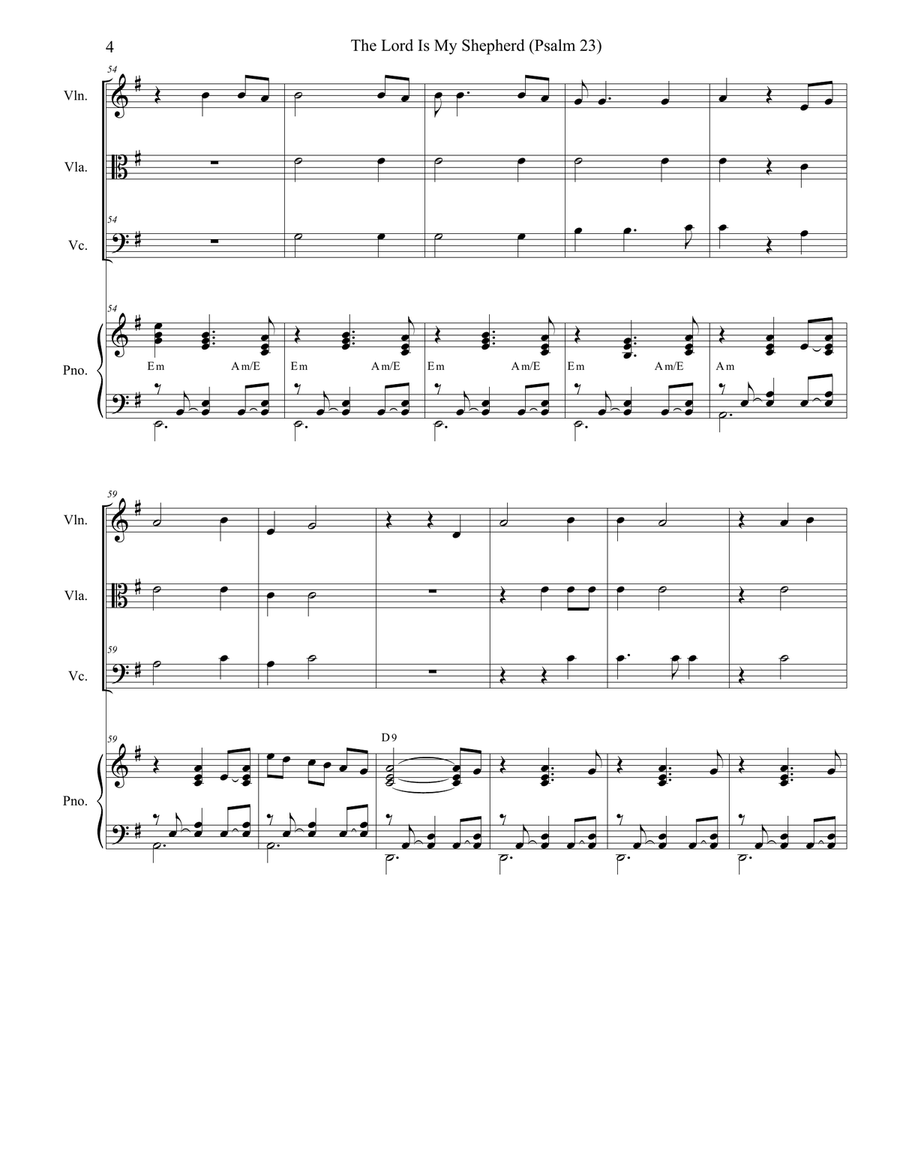 Psalm 23 (theme From The Vicar Of Dibley) String Quartet scores gallery preview page 4