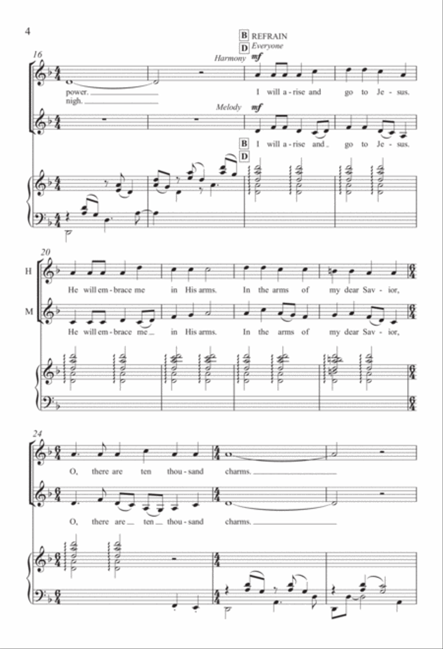 I Will Arise from Three Folk Hymns 4-Part scores gallery preview page 4