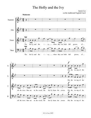 Book cover for The Holly and the Ivy (for SATB choir, a cappella)