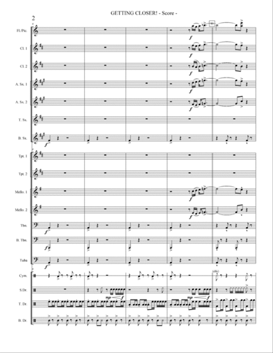 Getting Closer! Marching Band scores gallery preview page 2