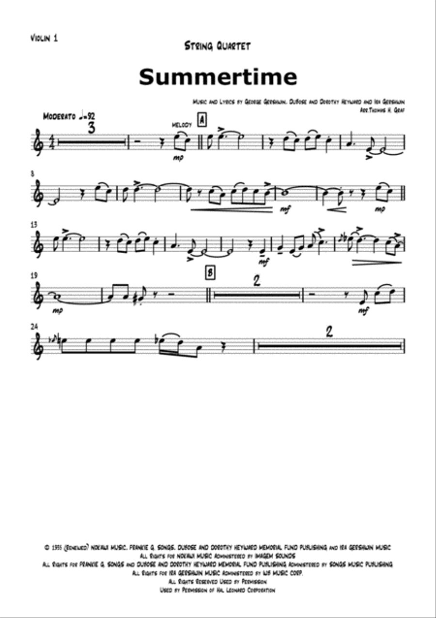 Summertime String Quartet scores gallery preview page 4