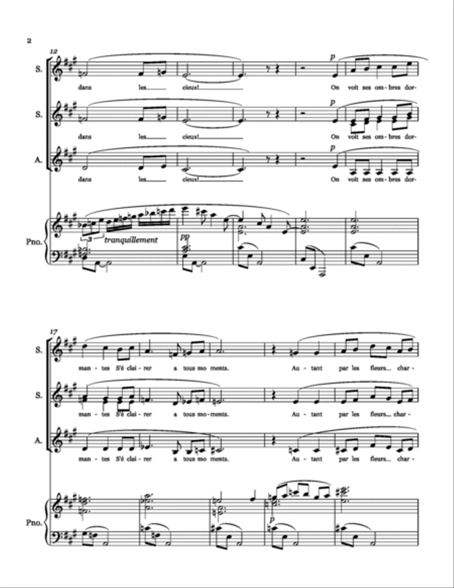 Nocturne SSA Fauré, arr. Jennifer R. Tibbetts SSA scores gallery preview page 2