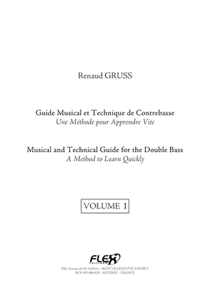 Book cover for Musical and Technical Guide for the Double Bass - A Method to Learn Quickly - Volume I