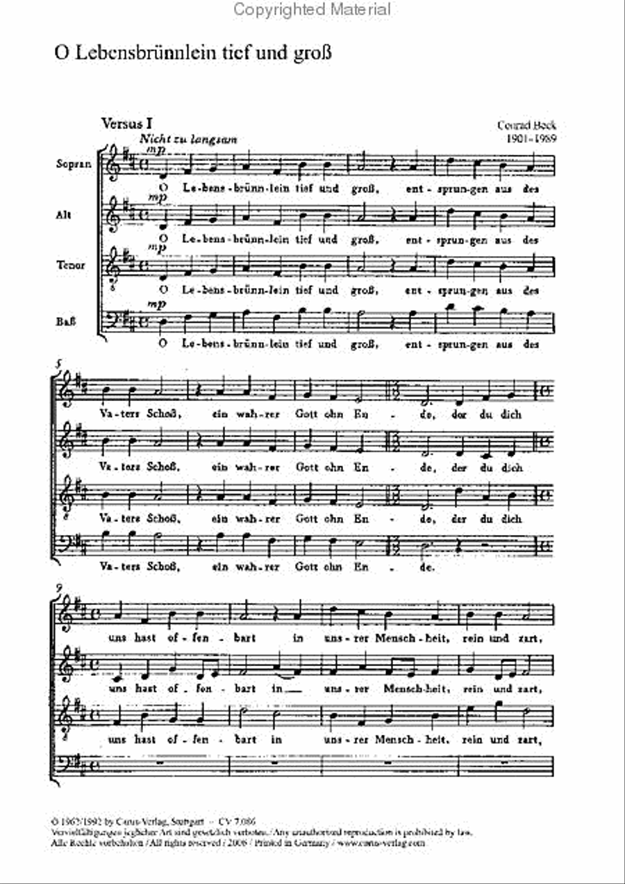 O Lebensbrunnlein, tief und gross 4-Part scores gallery preview page 2